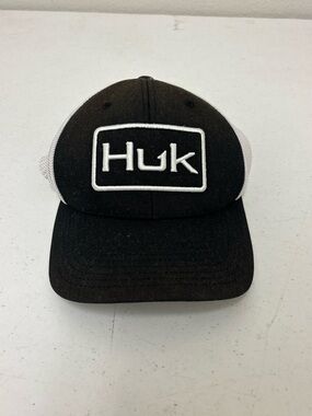 Huk White and Black Flexfit Performance Cap